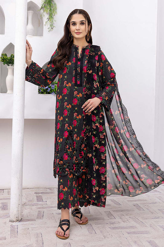 3-Pc Printed Embroidered Lawn Suit