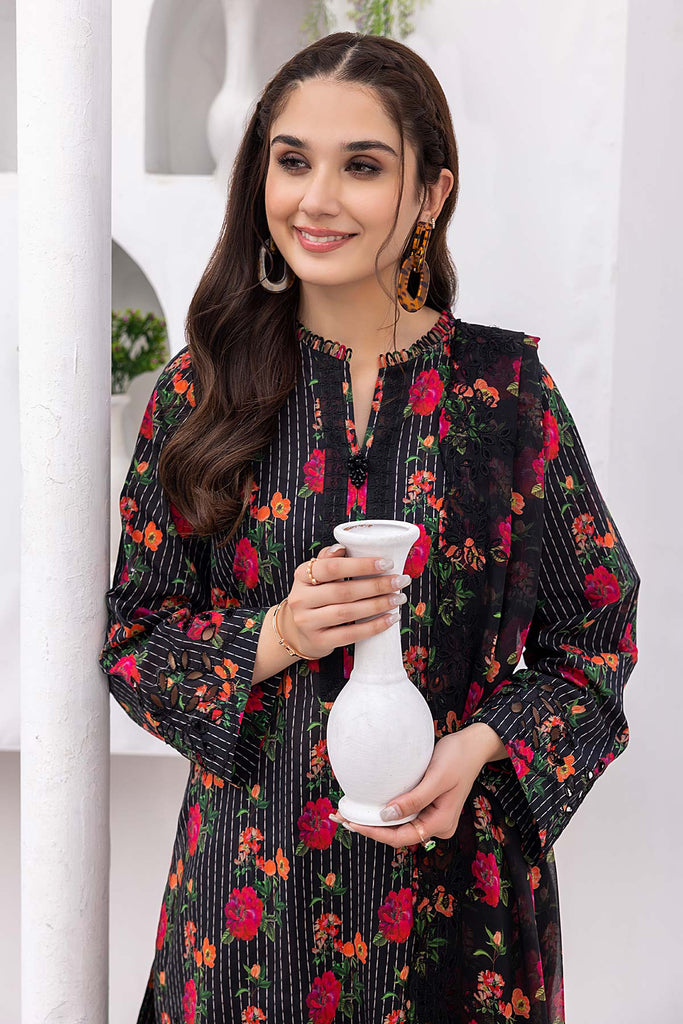 3-Pc Printed Embroidered Lawn Suit